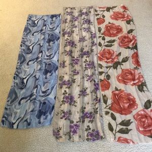 Three lovely patterned scarves